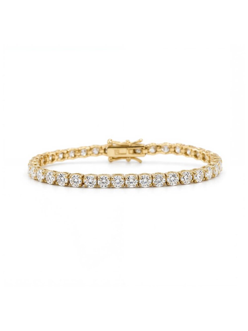 LEKANI 3mm Moissanite Tennis Bracelet S925 Gold 6.5 in